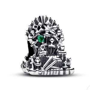 NWOT Game of Thrones The Iron Throne Crystal Charm Pendant Sterling Silver 925